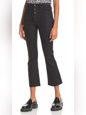 PISTOLA Lennon High Rise Cropped Boot Jeans  in Coated Black Size 31